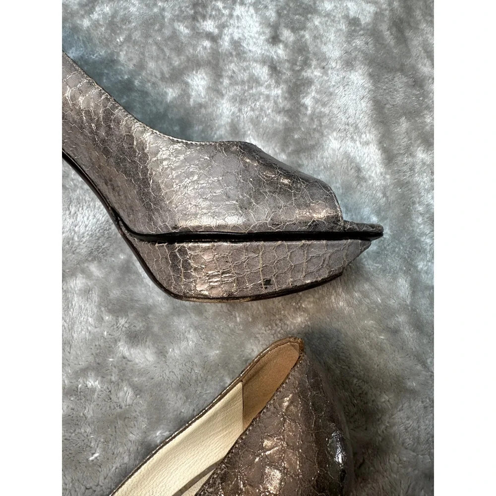 Vera Wang Lavender Selima Rose Gold Peep Toe Platform Heels Size 41 US 9.5